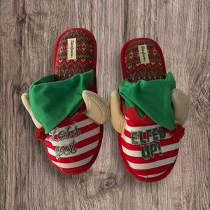Red and White Striped Elf Slippers
